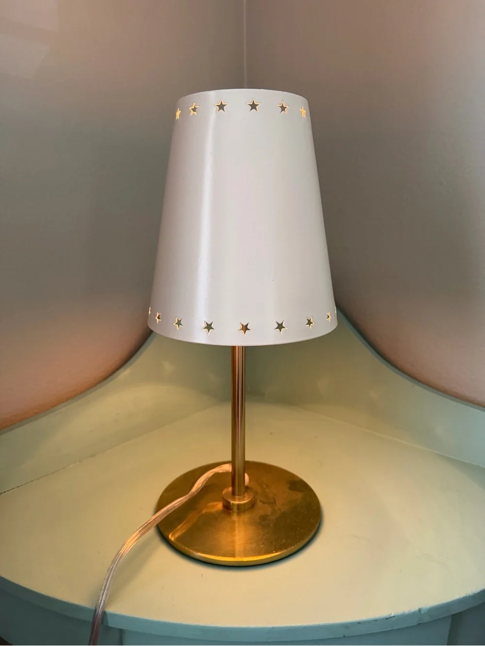 West Elm Metal Table Lamp with Star Cut Outs